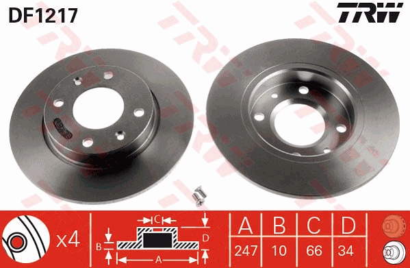 TRW DF1217 Remschijf
