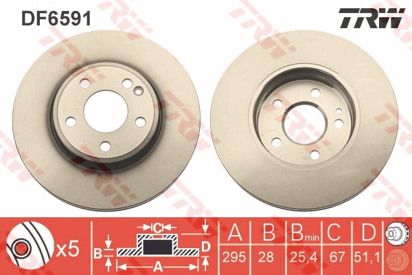 TRW DF6591 Remschijf