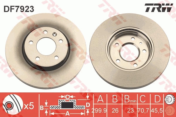 TRW DF7923 Remschijf