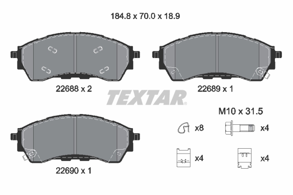 Textar 2268801 Remblokset