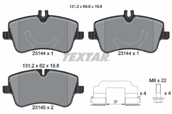 Textar 2314401 Remblokset