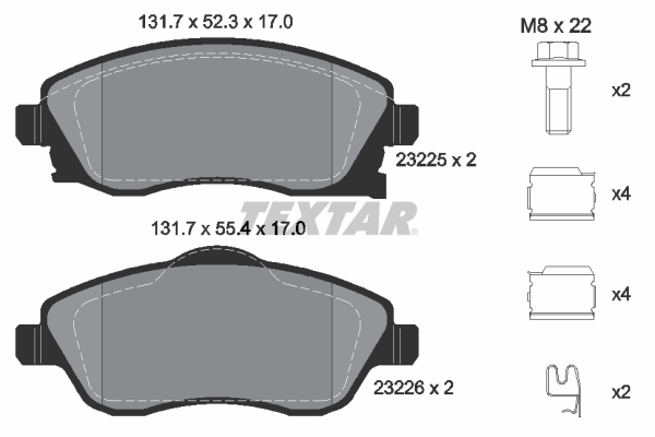Textar 2322501 Remblokset