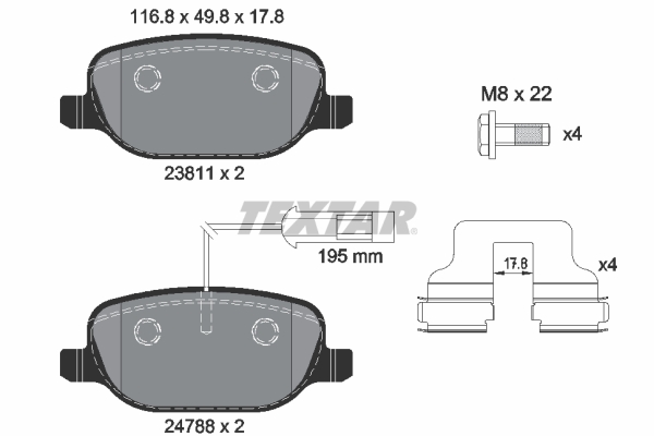 Textar 2381101 Remblokset