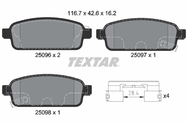 Textar 2509606 Remblokset