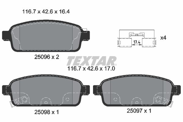 Textar 2509602 Remblokset