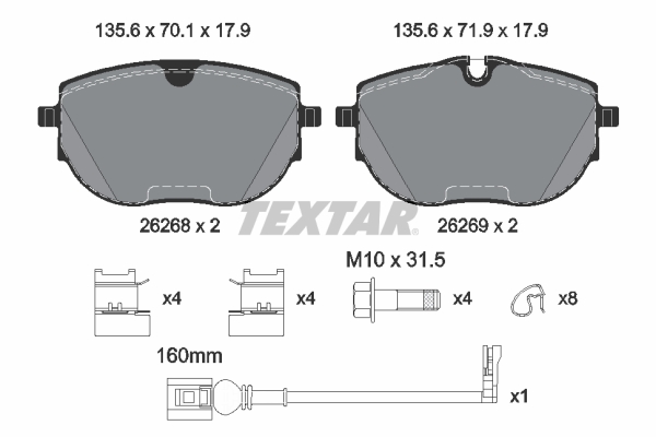 Textar 2626801 Remblokset