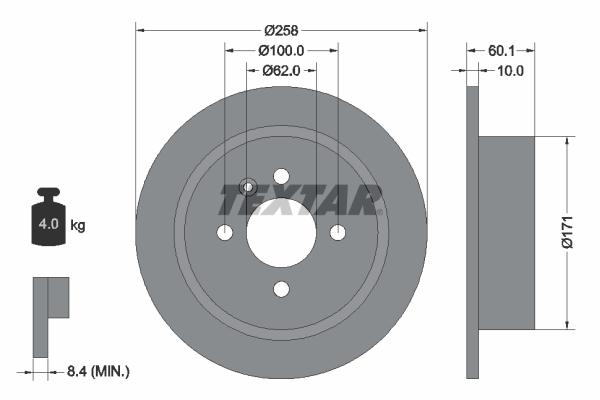 Textar 92019200 Remschijf