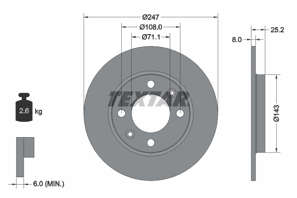 Textar 92055003 Remschijf