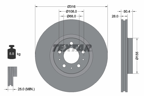 Textar 92126603 Remschijf