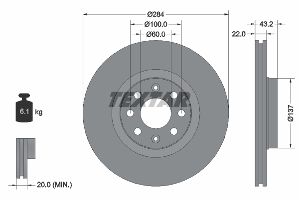 Textar 92145803 Remschijf