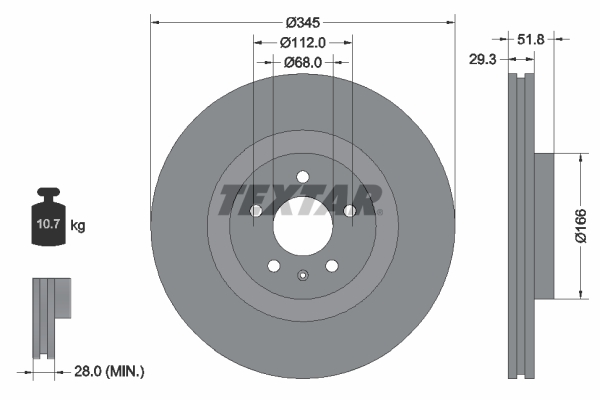 Textar 92160205 Remschijf