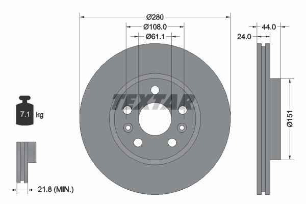 Textar 92196803 Remschijf