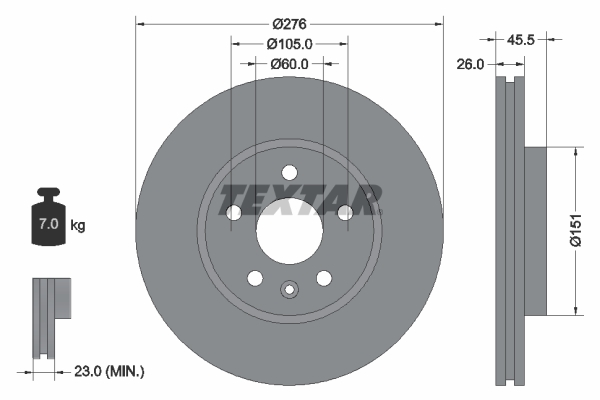 Textar 92198903 Remschijf