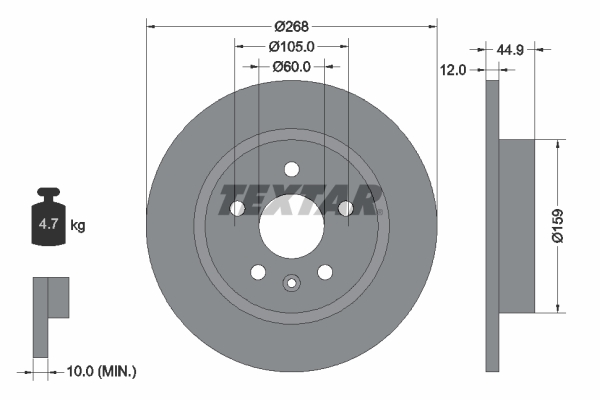 Textar 92205503 Remschijf