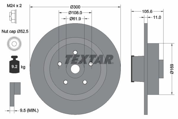 Textar 92252903 Remschijf