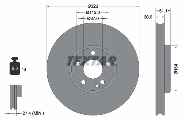 Textar 92258003 Remschijf