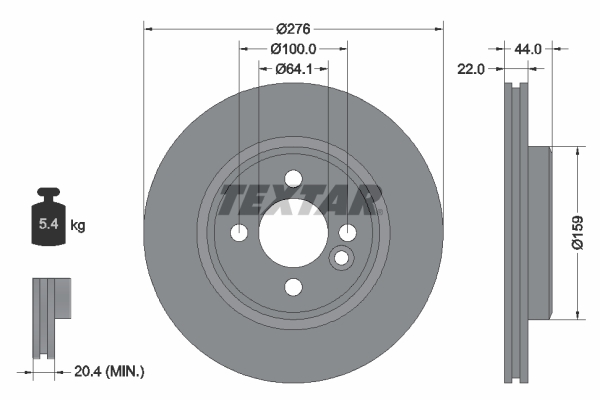 Textar 92262403 Remschijf