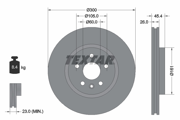 Textar 92277205 Remschijf