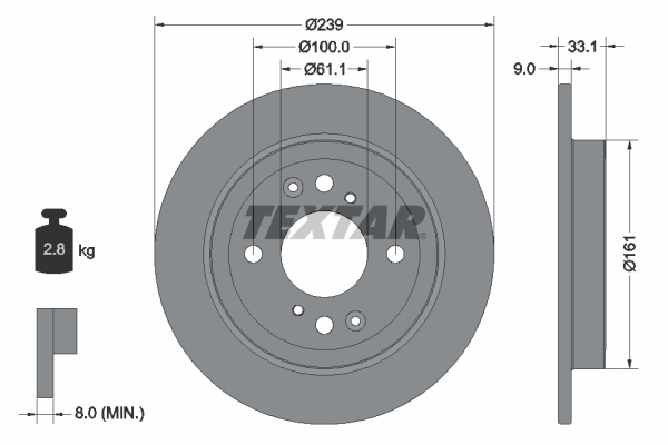 Textar 92304403 Remschijf