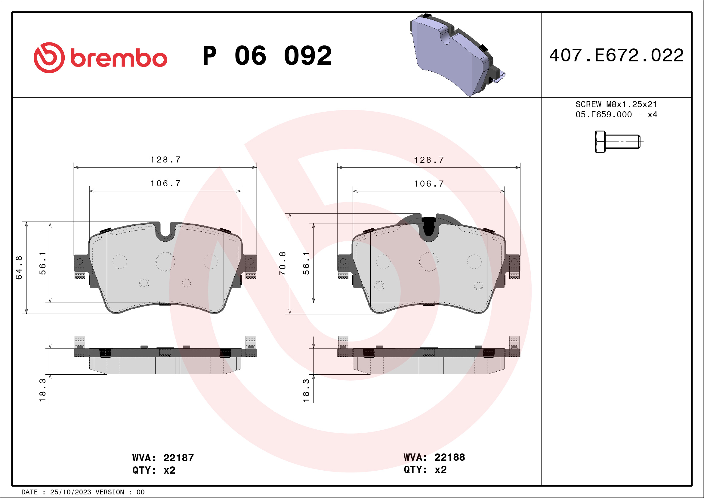Brembo P 06 092 Remblokset