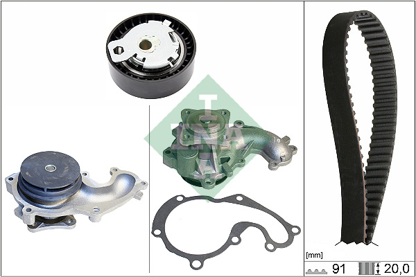 Ina 530 0142 30 Distributieriem kit incl.waterpomp