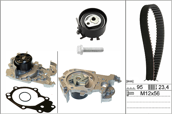Ina 530 0195 30 Distributieriem kit incl.waterpomp