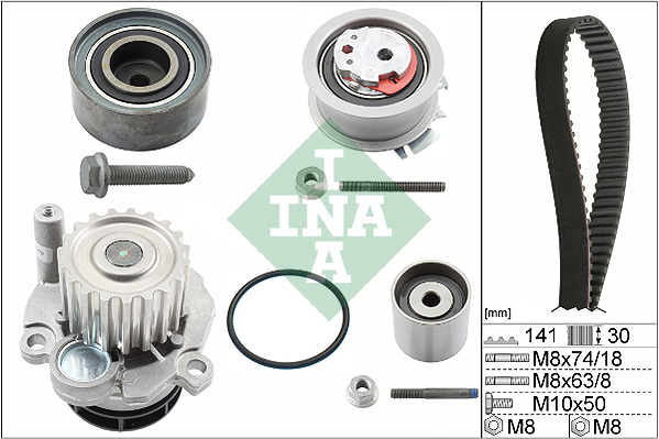 Ina 530 0405 30 Distributieriem kit incl.waterpomp