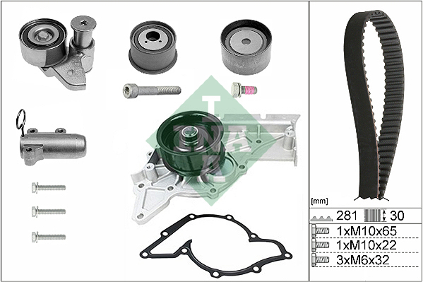 Ina 530 0480 30 Distributieriem kit incl.waterpomp