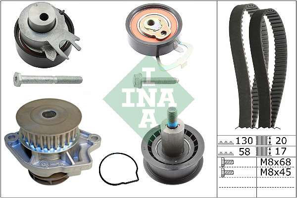 Ina 530 0538 30 Distributieriem kit incl.waterpomp