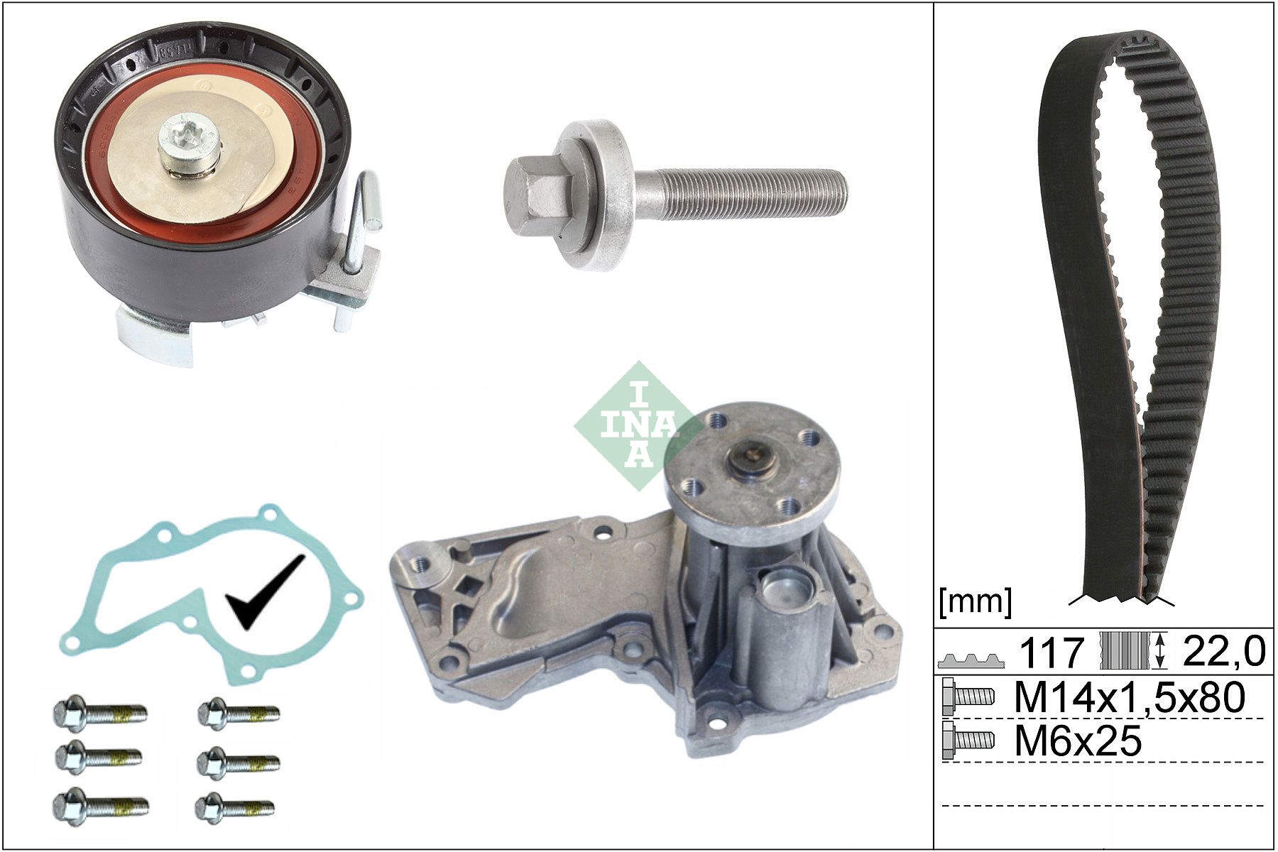 Ina 530 0605 30 Distributieriem kit incl.waterpomp