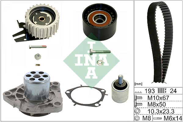 Ina 530 0619 30 Distributieriem kit incl.waterpomp