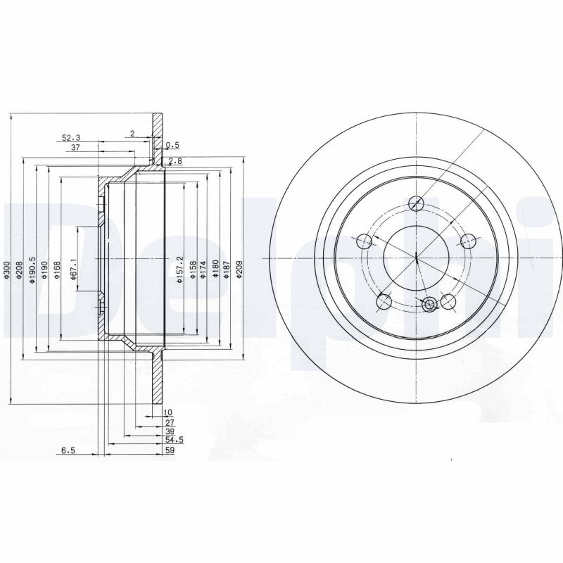 Delphi BG3757 Remschijf
