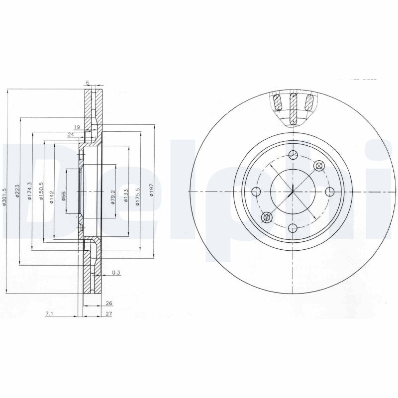 Delphi BG4002 Remschijf