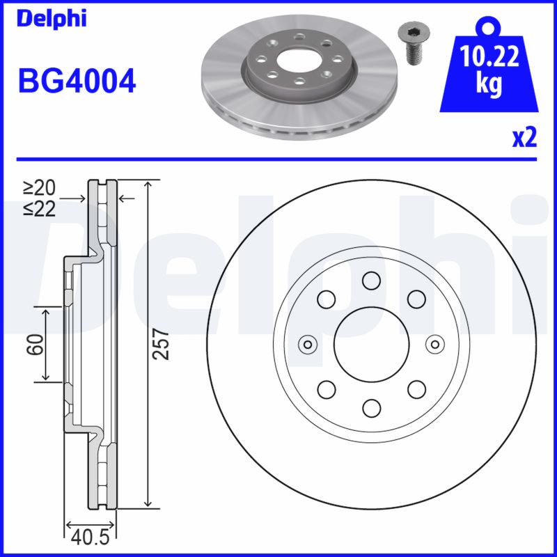 Delphi BG4004 Remschijf