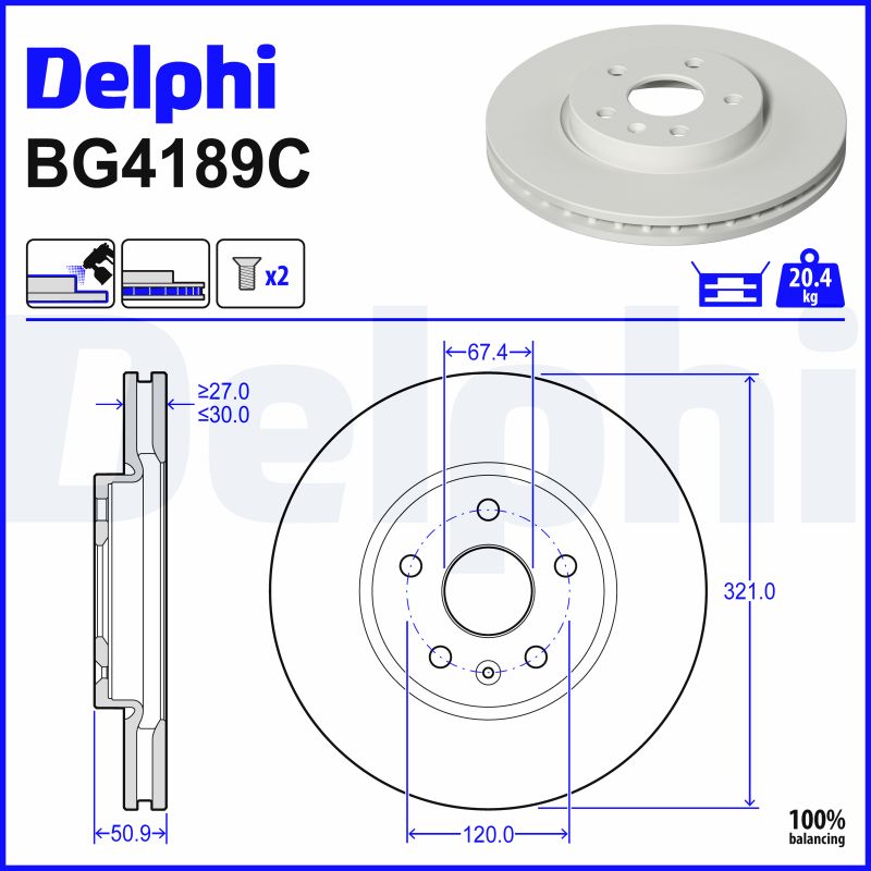 Delphi BG4189C Remschijf