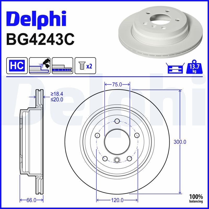Delphi BG4243C Remschijf