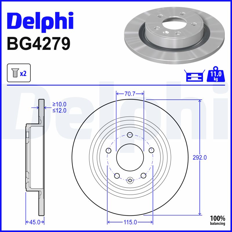 Delphi BG4279 Remschijf