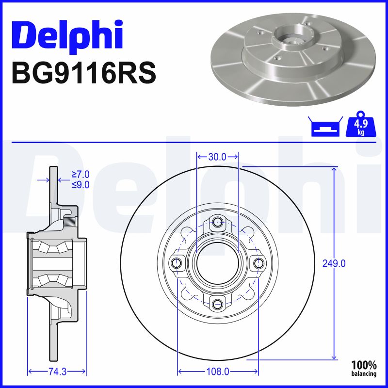 Delphi BG9116RS Remschijf