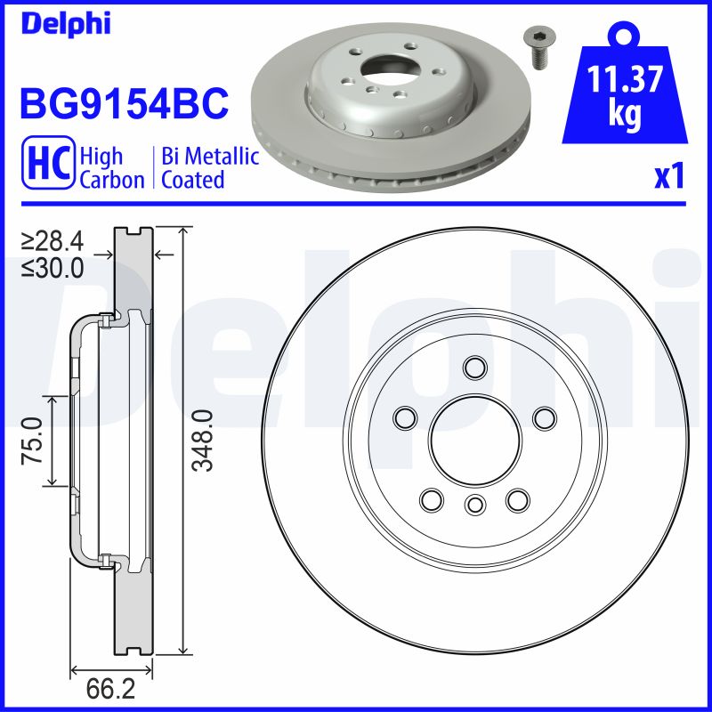 Delphi BG9154BC Remschijf
