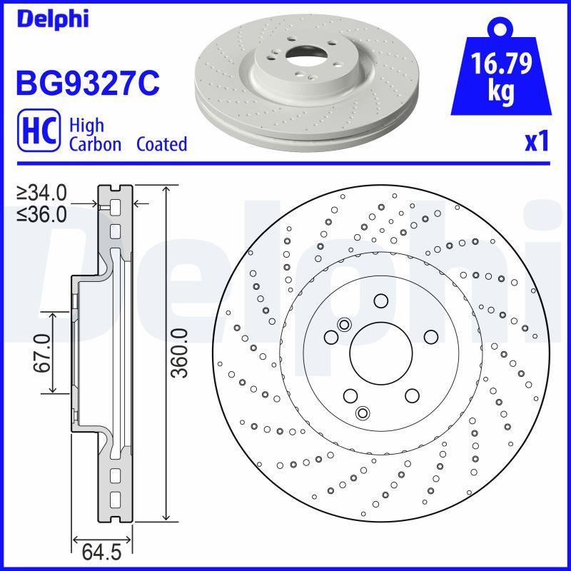 Delphi BG9327C Remschijf