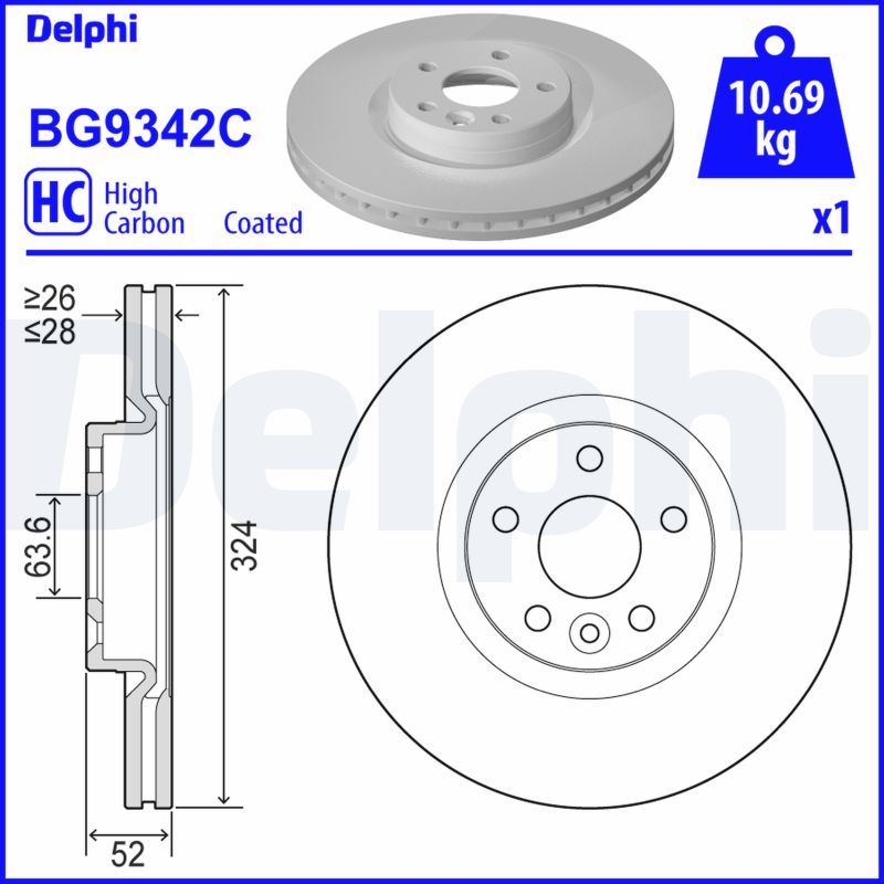 Delphi BG9342C Remschijf