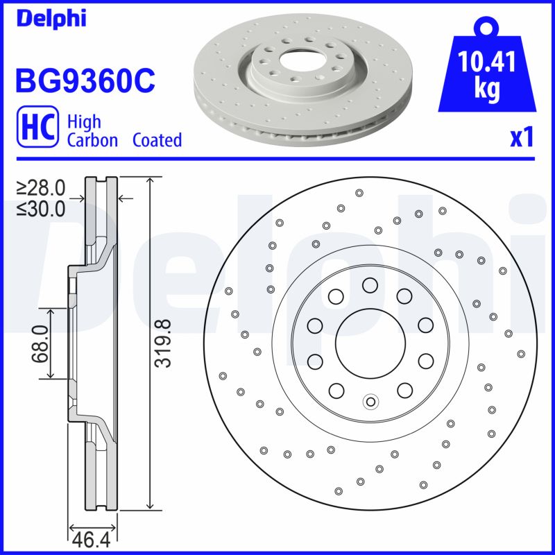 Delphi BG9360C Remschijf