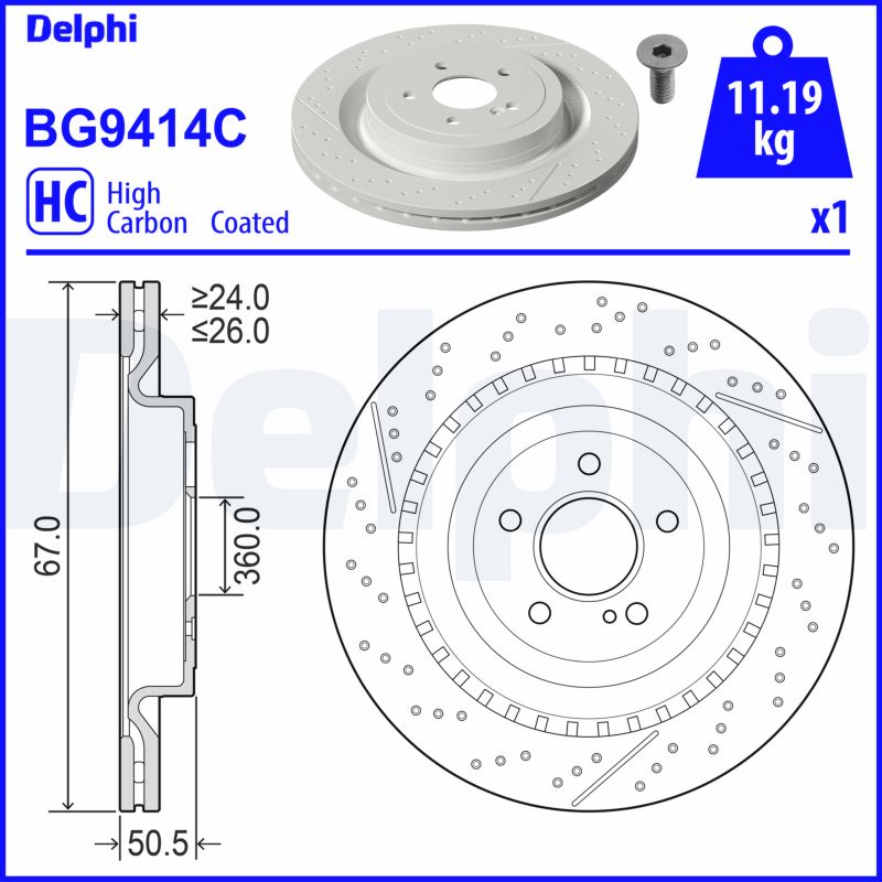 Delphi BG9414C Remschijf