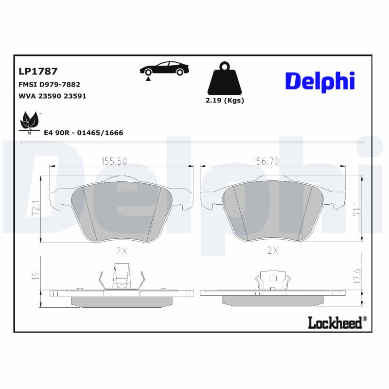 Delphi LP1787 Remblokset