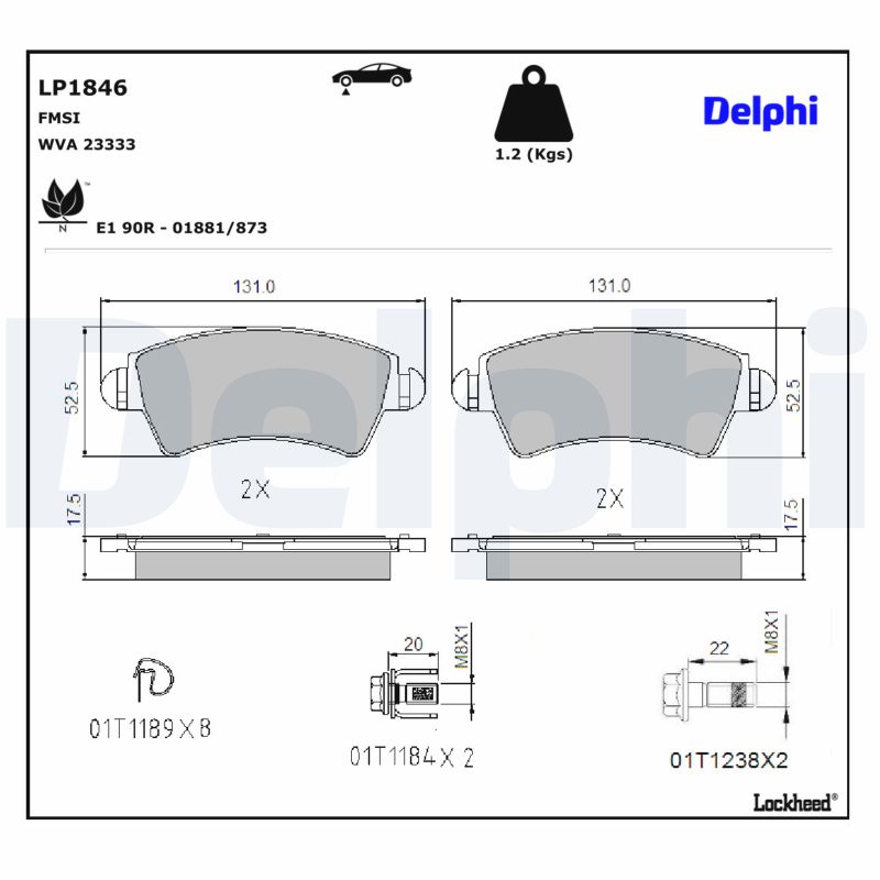 Delphi LP1846 Remblokset