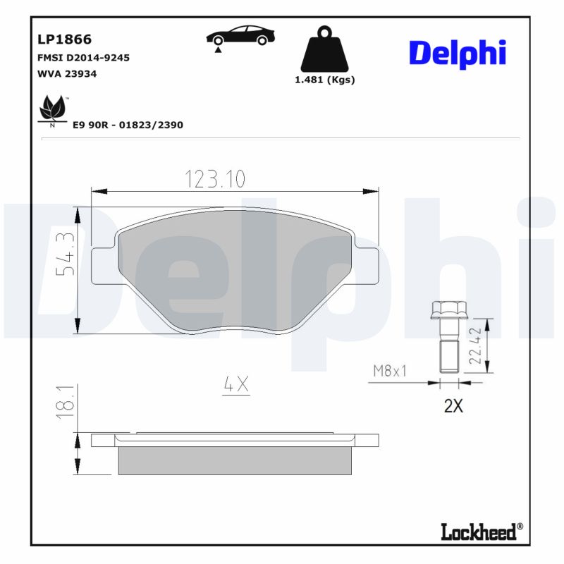 Delphi LP1866 Remblokset