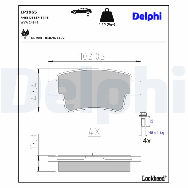 Delphi LP1965 Remblokset