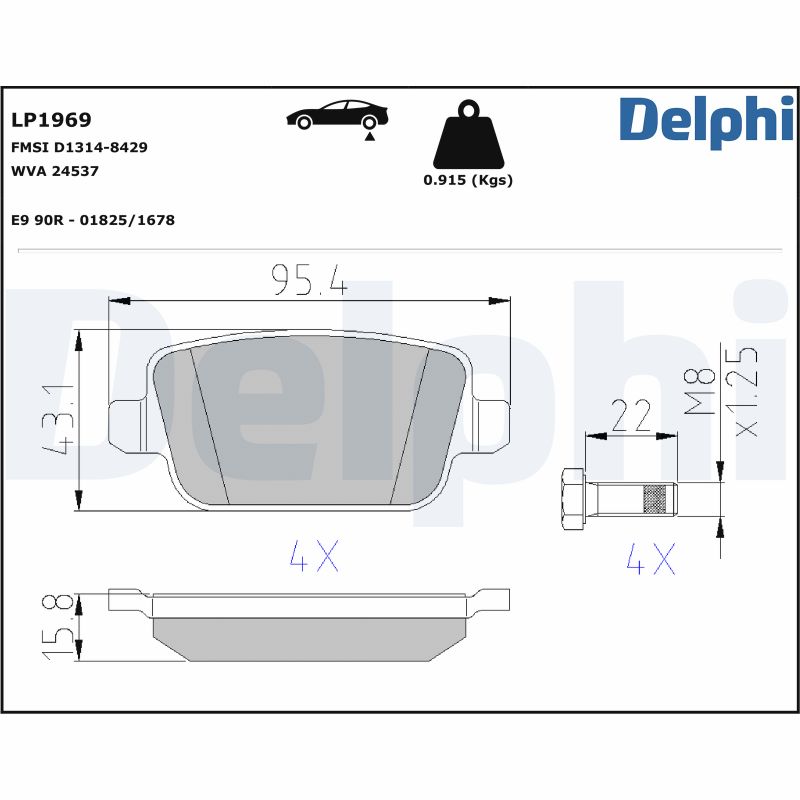 Delphi LP1969 Remblokset