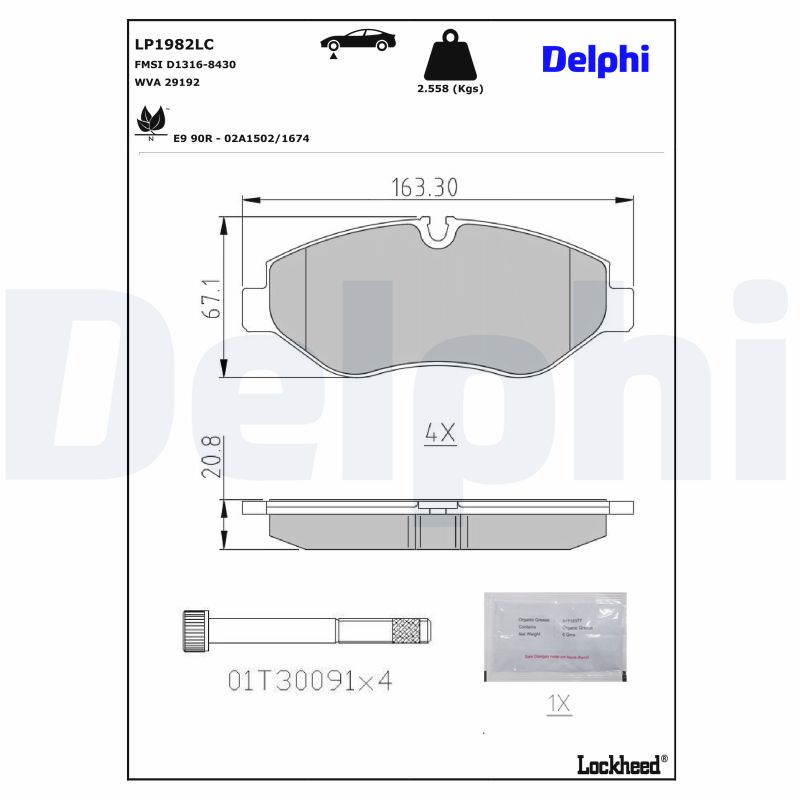 Delphi LP1982LC Remblokset