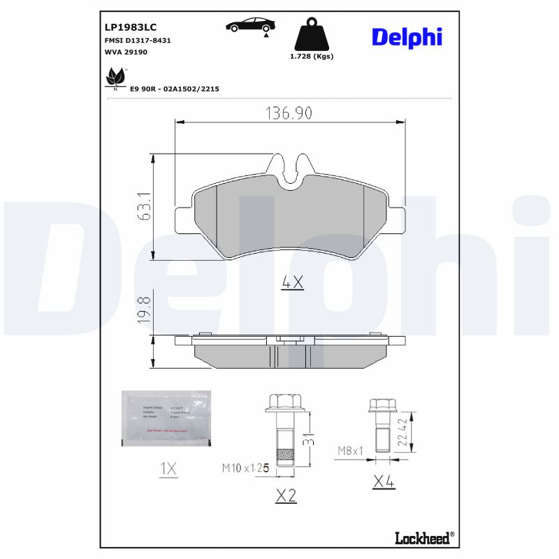 Delphi LP1983LC Remblokset